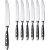 Gräwe Menümesser Nürnberg, Edelstahl 18/0, Geschmiedet, Silber / Schwarz, 6 Stück