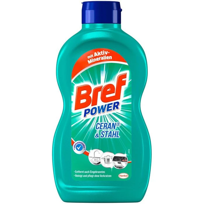 Bref Glaskeramikreiniger Power Ceran & Stahl, Flüssig, Glaskeramik- Und Edelstahlreiniger, 500ml 1 Bref Glaskeramikreiniger Power Ceran & Stahl, Flüssig, Glaskeramik- Und Edelstahlreiniger, 500ml