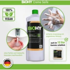 BiOHY Seife Cremeseife, 100% Vegan, Nachhaltig, Flüssigseife, Kanister, Bio, 10 Liter -Haushaltsprodukte 8adab889c1fc6fe23450ec344bcfd26ffa193785 seife biohy cremeseife 100 vegan nachhaltig