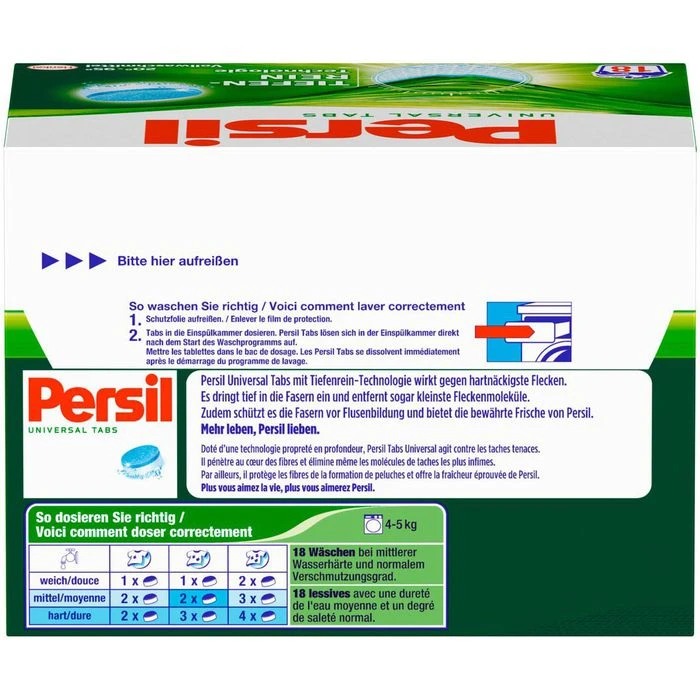 Persil® Persil Waschmittel Universal Tiefenrein, Vollwaschmittel, Tabs, 1,12 Kg, 18 Waschladungen 3 Persil® Persil Waschmittel Universal Tiefenrein, Vollwaschmittel, Tabs, 1,12 Kg, 18 Waschladungen – Bild 3