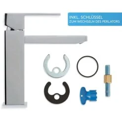 Bächlein Waschtischarmatur Kantig, Chrom, Hochdruck -Haushaltsprodukte 9107abc13ff12e3daf090f2c9236b2274c76732b waschtischarmatur baechlein kantig chrom