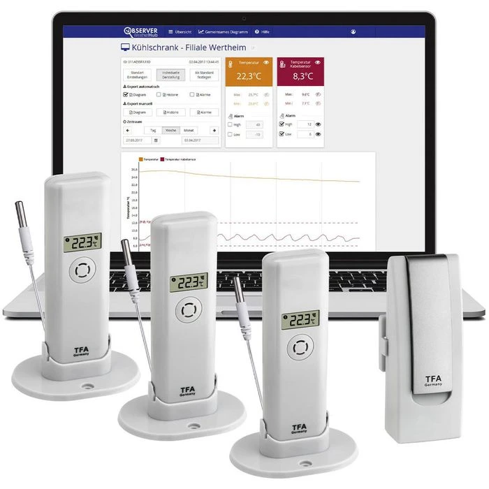 TFA Weatherhub-Set 31.4010.02 Observer, Inkl. 3 Thermometer Mit Kabelfühler, Gateway 2 TFA Weatherhub-Set 31.4010.02 Observer, Inkl. 3 Thermometer Mit Kabelfühler, Gateway – Bild 2