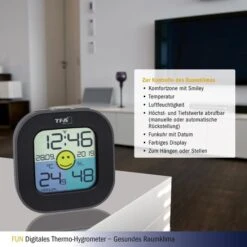 TFA Thermo-Hygrometer 30.5050.01 Innen, Digital, Schwarz -Haushaltsprodukte 9511dc3e9754e41e6e03c758ebc5a4c5b6ab3e2a thermo hygrometer tfa 30.5050.01 innen