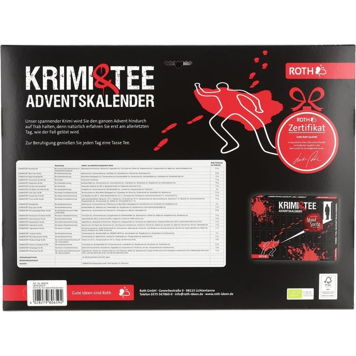 Roth Adventskalender Krimi & Tee Gefüllt Mit Einem Krimi In 24 Kapiteln & Bio-Tee 6 Roth Adventskalender Krimi & Tee Gefüllt Mit Einem Krimi In 24 Kapiteln & Bio-Tee – Bild 6
