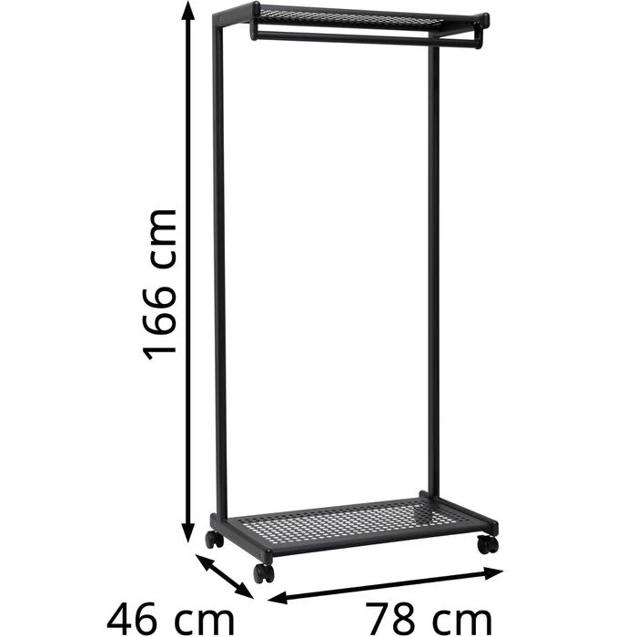 Maul Garderobenständer MAULbolero, 94244, Mit Rollen Und Schuhablage, Metall, Schwarz 2 Maul Garderobenständer MAULbolero, 94244, Mit Rollen Und Schuhablage, Metall, Schwarz – Bild 2