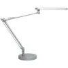 Unilux Schreibtischlampe Mambo 2.0 LED, Standfuß, Tischklemme, Dimmbar, Grau
