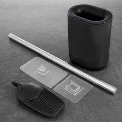 Bremermann WC-Bürste WC-Garnitur Barbena, Schwarz, Bürstenhalter Aus Edelstahl, Zur Wandmontage -Haushaltsprodukte 9dab30ca5942f8bf7bb58147183af0b65ce5bbac wc buerste bremermann wc garnitur barbena schwarz