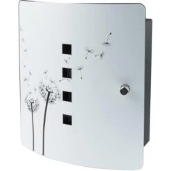 Burg Wächter Burg-Wächter Schlüsselkasten Pusteblume 6204/10 Ni, 38950, Mit 10 Haken, Magnetverschluss, Edelstahl