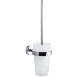 Tesa WC-Bürste Smooz, Weiß, Bürstenhalter Aus Glas, Zur Wandmontage