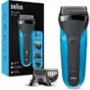 Braun Elektrorasierer Series 3 310BT Shave & Style, Für Herren, Wet & Dry, Mit Trimmer, Schwarz/blau