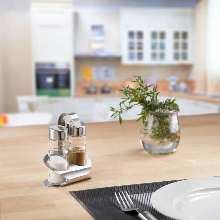 Westmark Salz-und-Pfefferstreuer Wien 65022260, Set Mit Menage, Aus Glas / Edelstahl, Transparent 3 Westmark Salz-und-Pfefferstreuer Wien 65022260, Set Mit Menage, Aus Glas / Edelstahl, Transparent – Bild 3