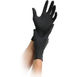 MaiMed Einmalhandschuhe Nitril Black, Puderfrei, 76843, Schwarz, 100 Stück, Größe L -Haushaltsprodukte a274e890b37f7fbe9cb2ad12277f00452d2a867c einmalhandschuhe maimed nitril black puderfrei