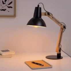 Navaris Schreibtischlampe E27, Tischklemme, Holz -Haushaltsprodukte a52e0835a0ba857b711f2fa79c08ceaf04bc4a78 schreibtischlampe navaris e27