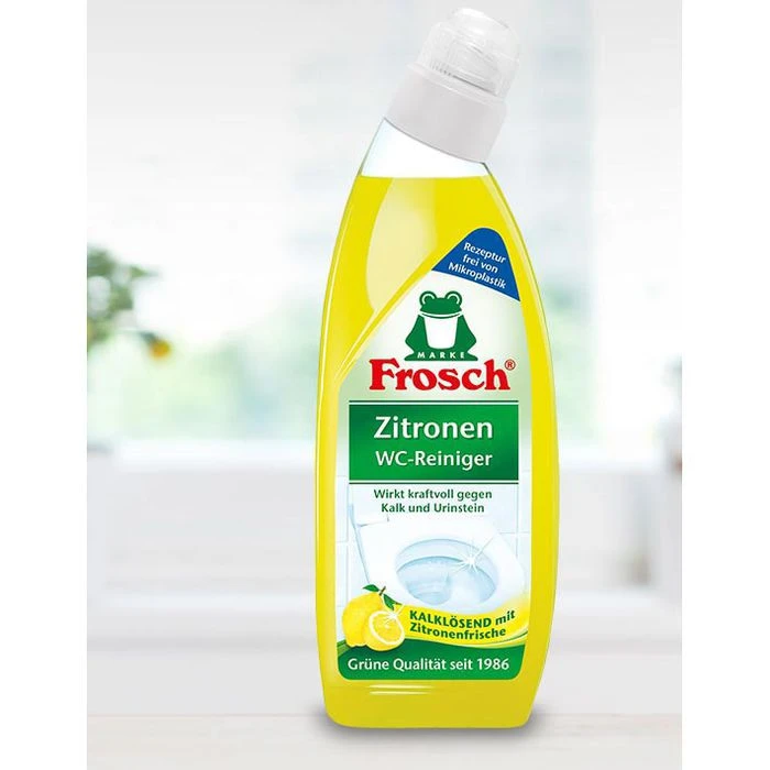 Frosch WC-Reiniger Zitrone Bio-Qualität, Gegen Kalk & Urinstein, Mit Zitronenfrische, 750ml 3 Frosch WC-Reiniger Zitrone Bio-Qualität, Gegen Kalk & Urinstein, Mit Zitronenfrische, 750ml – Bild 3