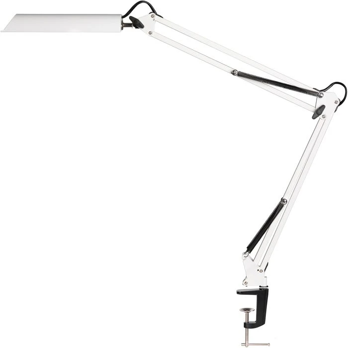 Unilux Schreibtischlampe Swingo LED, Standfuß, Tischklemme, Dimmbar, Weiß 2 Unilux Schreibtischlampe Swingo LED, Standfuß, Tischklemme, Dimmbar, Weiß – Bild 2