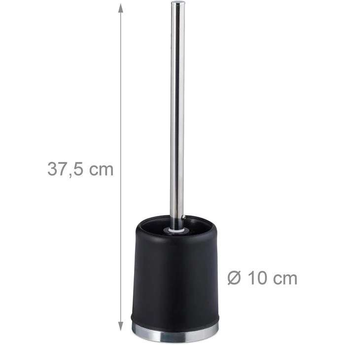 Relaxdays WC-Bürste Rund, Schwarz, Bürstenhalter Aus Kunststoff 3 Relaxdays WC-Bürste Rund, Schwarz, Bürstenhalter Aus Kunststoff – Bild 3