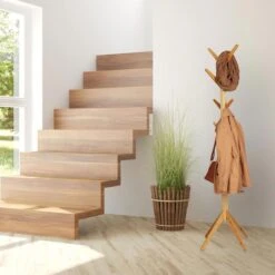 Relaxdays Garderobenständer 10022762, Mit 8 Haken, Bambus, Natur -Haushaltsprodukte ad5c7e2191e5396f6fc839e1697fb4dafff77b5f garderobenstaender relaxdays 10022762