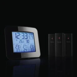 Hama Thermo-Hygrometer EWS-Trio Funk, Für Innen Und Außen, Mit Funkuhr, Inkl. 3 Sensoren -Haushaltsprodukte b2037d5bf9d72cab4cc0fe5687356ebe3b8c23d7 thermo hygrometer hama ews trio funk