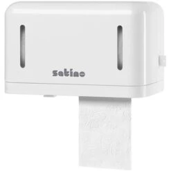 Satino Toilettenpapierspender 301084, Kunststoff, Für 2 Kleinrollen, Weiß
