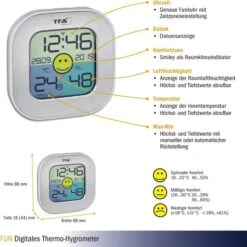 TFA Thermo-Hygrometer 30.5050.54 Innen, Digital, Silber 7 TFA Thermo-Hygrometer 30.5050.54 Innen, Digital, Silber -Haushaltsprodukte b73facc18c8ad8d979fec76d11a1d6f5f4007023 thermo hygrometer tfa 30.5050.54 innen