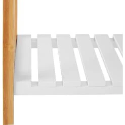 Relaxdays Garderobenständer 10024984, Mit 2 Ablagen & 4 Haken, Bambus, Natur / Weiß -Haushaltsprodukte b744d19debf2c22e0bd787bac172869216938a63 garderobenstaender relaxdays 10024984