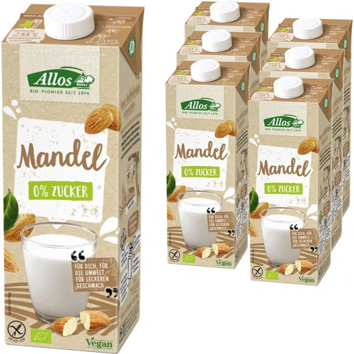 Allos Mandeldrink Naturell, BIO, Je 1 Liter, 6 Stück 1 Allos Mandeldrink Naturell, BIO, Je 1 Liter, 6 Stück