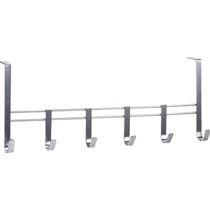 Zeller Kleiderhaken 13897, Für Die Tür, Silber, Metall Verchromt, 6 Haken 1 Zeller Kleiderhaken 13897, Für Die Tür, Silber, Metall Verchromt, 6 Haken