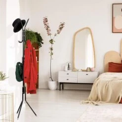 Relaxdays Garderobenständer 10035789, Mit 12 Haken, Metall, Schwarz -Haushaltsprodukte ba849d11c0878f6a888ef27735c0ec78f0502236 garderobenstaender relaxdays 10035789