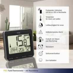 TFA Thermometer 30.3069.01 Prio, Innen/außen, Digital, Mit Hygrometer, Inkl. Funk-Sensor -Haushaltsprodukte bdacb7e1e88a0bcde045474bdbcebb8016e11cb4 thermo hygrometer tfa 30.3069.01 prio funk