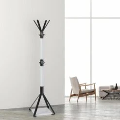 Haku-Möbel Garderobenständer 13363, Mit 12 Haken, Metall, Weiß / Schwarz -Haushaltsprodukte be43ec514fab411f339134d2789fbdfda5052e31 garderobenstaender haku moebel 13363