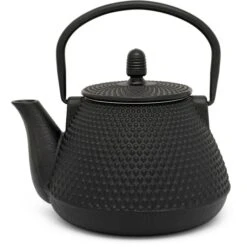 Bredemeijer Tee-Kanne Wuhan, Gusseisen, Mit Edelstahl-Filter, Schwarz, 1,0 L