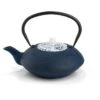 Bredemeijer Tee-Kanne Yantai, Gusseisen, Mit Edelstahl-Filter, Dunkelblau, 1,2 L