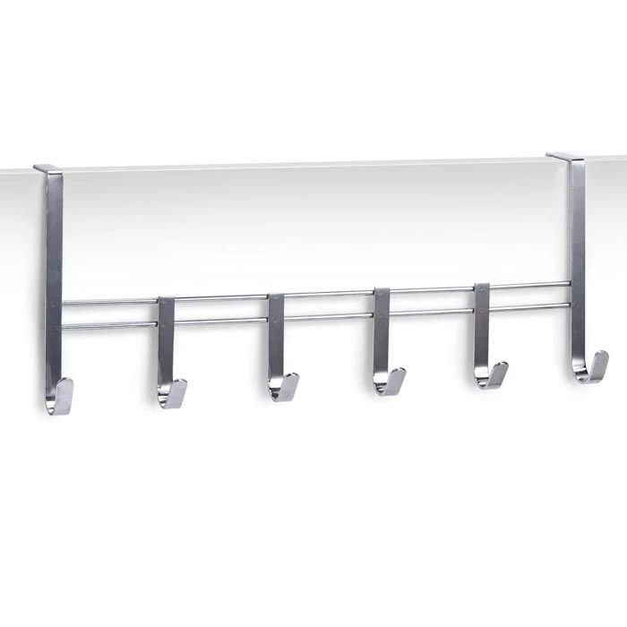 Zeller Kleiderhaken 13897, Für Die Tür, Silber, Metall Verchromt, 6 Haken 2 Zeller Kleiderhaken 13897, Für Die Tür, Silber, Metall Verchromt, 6 Haken – Bild 2