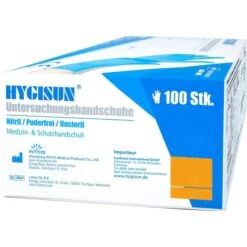 HYGISUN Einmalhandschuhe Intco Nitril, Puderfrei, Blau, 100 Stück, Größe M -Haushaltsprodukte c1f55e40cca1621dc76a1e4644f3be2eb0859f76 einmalhandschuhe hygisun intco nitril puderfrei