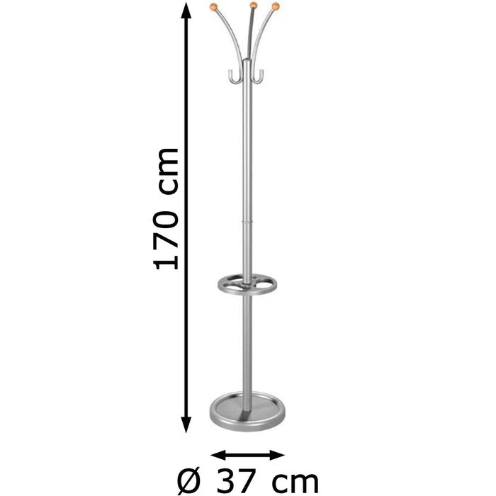 Kerkmann Garderobenständer Nina, 6095, Mit 6 Haken, Metall, Silber 2 Kerkmann Garderobenständer Nina, 6095, Mit 6 Haken, Metall, Silber – Bild 2