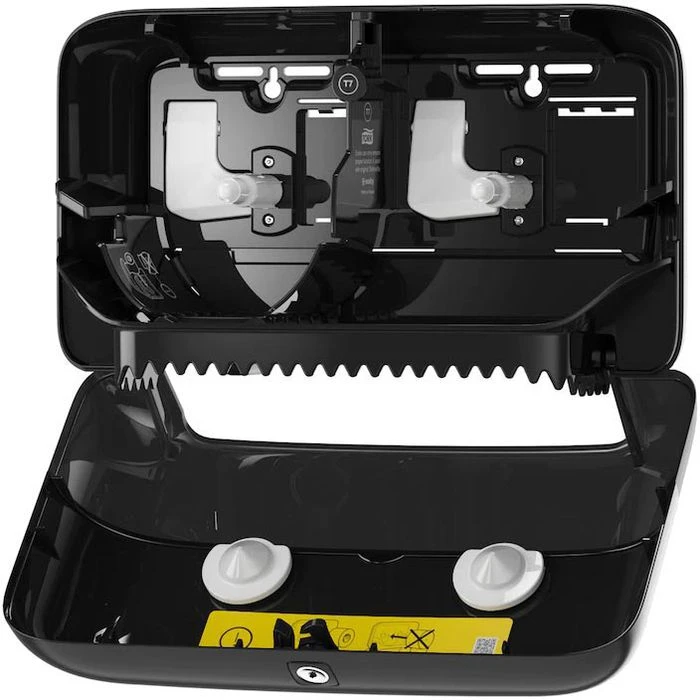 Tork Toilettenpapierspender Elevation, 558048, T7, Kunststoff, Für 2 Jumbo Rollen, Schwarz 4 Tork Toilettenpapierspender Elevation, 558048, T7, Kunststoff, Für 2 Jumbo Rollen, Schwarz – Bild 4