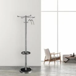 Kerkmann Garderobenständer Roma, 6229, Mit 8 Haken, Metall, Silber -Haushaltsprodukte ca2e6707007f17ba778bd54a14a8d2bbdac93956 garderobenstaender kerkmann roma 6229