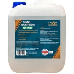 INOX Desinfektionsmittel 6300540, Kanister, NaOCl, Hände-Schnelldesinfektion, Alkoholfrei, 5 Liter