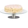 Relaxdays Tortenplatte 10022287, 30cm Ø, Glas, Rund, Mit Fuß, Drehbar