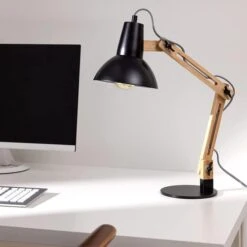 Navaris Schreibtischlampe E27, Tischklemme, Holz -Haushaltsprodukte d0c44772b4d852614543a52cc03c7b825eec5eed schreibtischlampe navaris e27