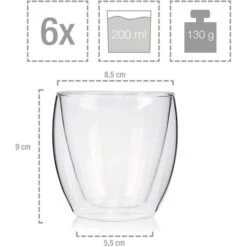 Sänger Kaffeegläser Cafe 208690, Doppelwandig, 250ml, 6 Stück -Haushaltsprodukte d131744f62558d74b2c09ed652db01a7d3698938 kaffeeglaeser saenger cafe 208690