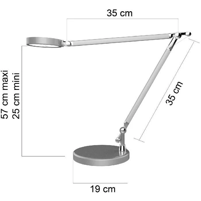 Unilux Schreibtischlampe Senza LED, Dimmbar, Silber, Standfuß 4 Unilux Schreibtischlampe Senza LED, Dimmbar, Silber, Standfuß – Bild 4