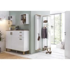 Schildmeyer Garderobenständer Padua 142314, Mit Spiegel Und Hutablage, Holz, Weiß / Eiche -Haushaltsprodukte d24d2755c2c25740269f4618bd20f0407ba23462 garderobenstaender schildmeyer padua 142314