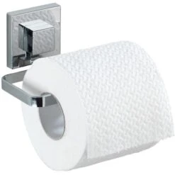 Wenko Toilettenpapierspender Quadro, 22687100, Edelstahl, Vacuum-Loc, Für 1 Kleinrolle, Silber