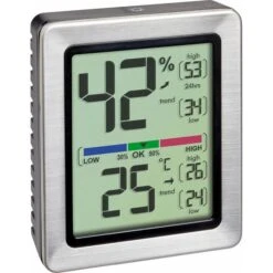 TFA Thermo-Hygrometer 30.5047.54 Exacto Digital, Für Innen, Edelstahlrahmen -Haushaltsprodukte d94c3c5161007ae0870141550fdc6069e5ef93b0 thermo hygrometer tfa 30.5047.54 exacto innen