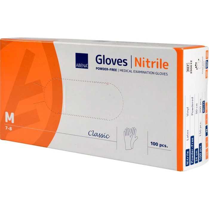 Abena Einmalhandschuhe Nitril, Puderfrei, Weiß, 100 Stück, Gr. M 3 Abena Einmalhandschuhe Nitril, Puderfrei, Weiß, 100 Stück, Gr. M – Bild 3