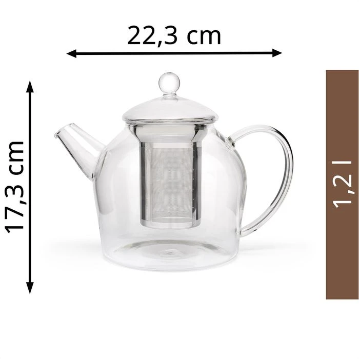 Bredemeijer Tee-Kanne Minuet Santhee, Glas, Mit Edelstahl-Filter, Transparent, 1,2 L 2 Bredemeijer Tee-Kanne Minuet Santhee, Glas, Mit Edelstahl-Filter, Transparent, 1,2 L – Bild 2