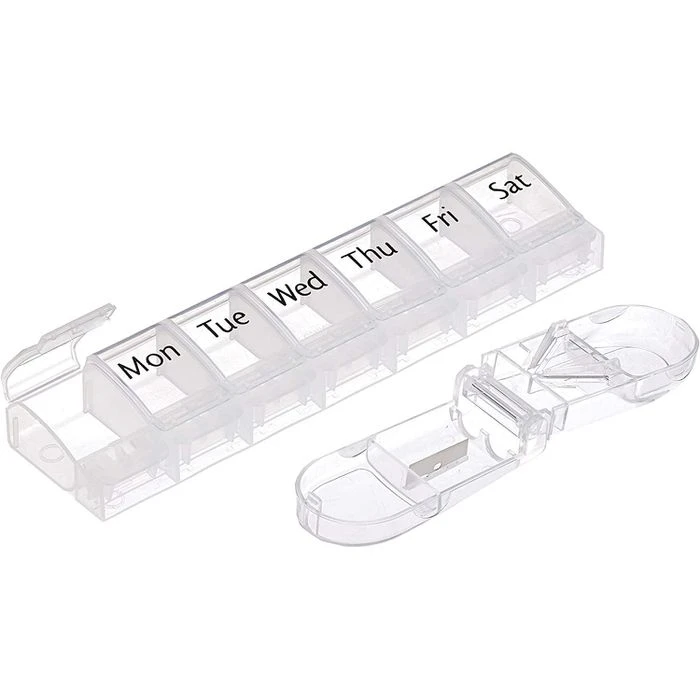 Relaxdays Tablettenbox 7 Tage, Täglich, Inkl. Tablettenschneider 4 Relaxdays Tablettenbox 7 Tage, Täglich, Inkl. Tablettenschneider – Bild 4