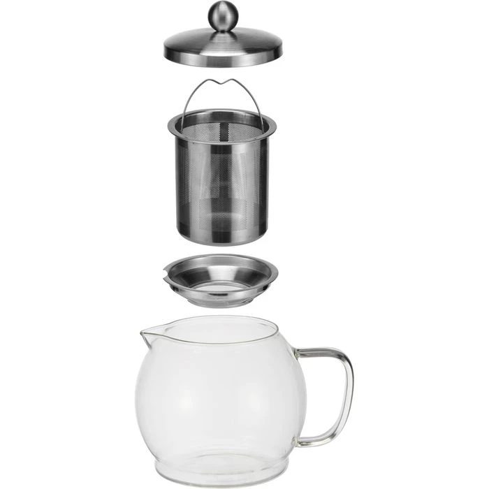 Böttcher-AG Tee-Kanne Glas / Edelstahl, Mit Edelstahl-Sieb, Transparent/ Silber, 1,2 L 3 Böttcher-AG Tee-Kanne Glas / Edelstahl, Mit Edelstahl-Sieb, Transparent/ Silber, 1,2 L – Bild 3