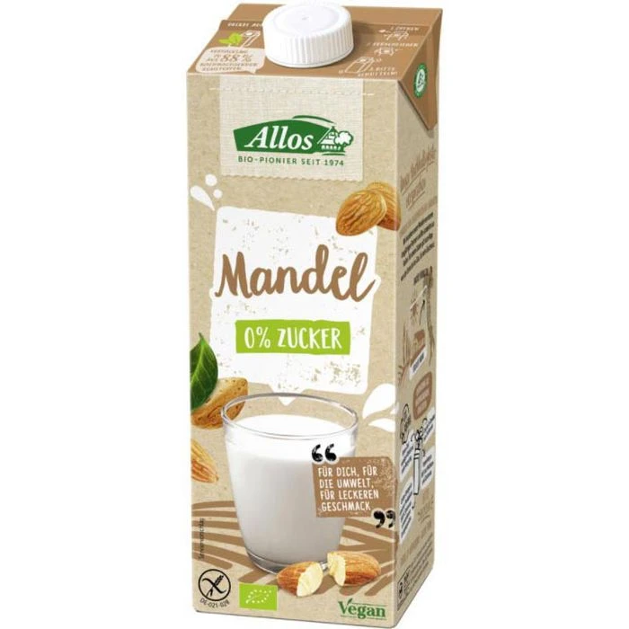 Allos Mandeldrink Naturell, BIO, Je 1 Liter, 6 Stück 2 Allos Mandeldrink Naturell, BIO, Je 1 Liter, 6 Stück – Bild 2